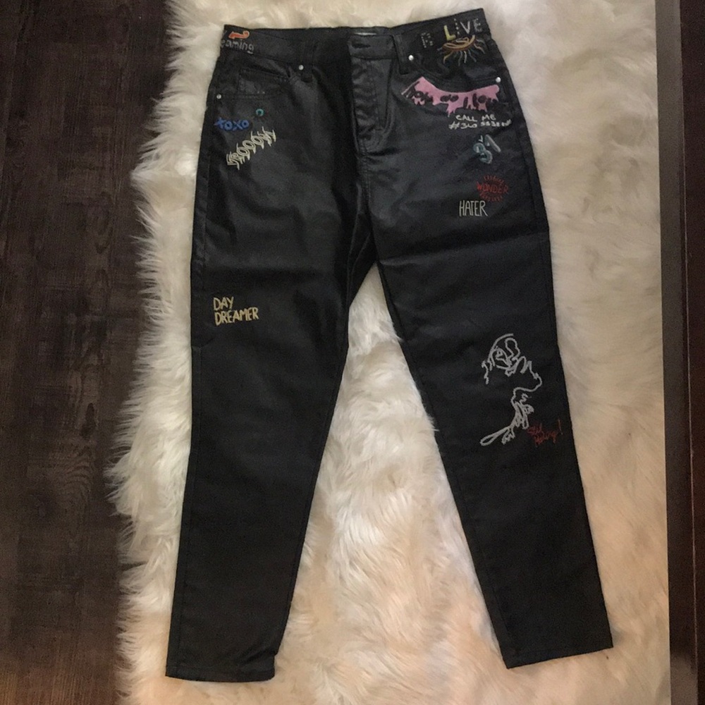 Faux leather pants